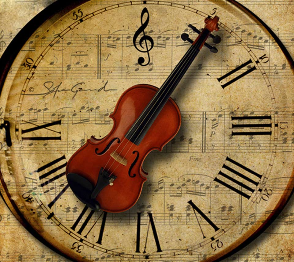 Red Music Notes Wallpaper Violin
