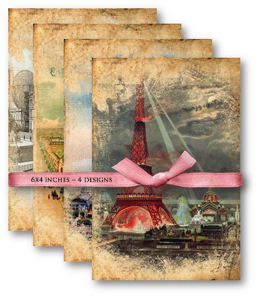 Items Similar To Vintage Paris Background Digital Collage Sheet