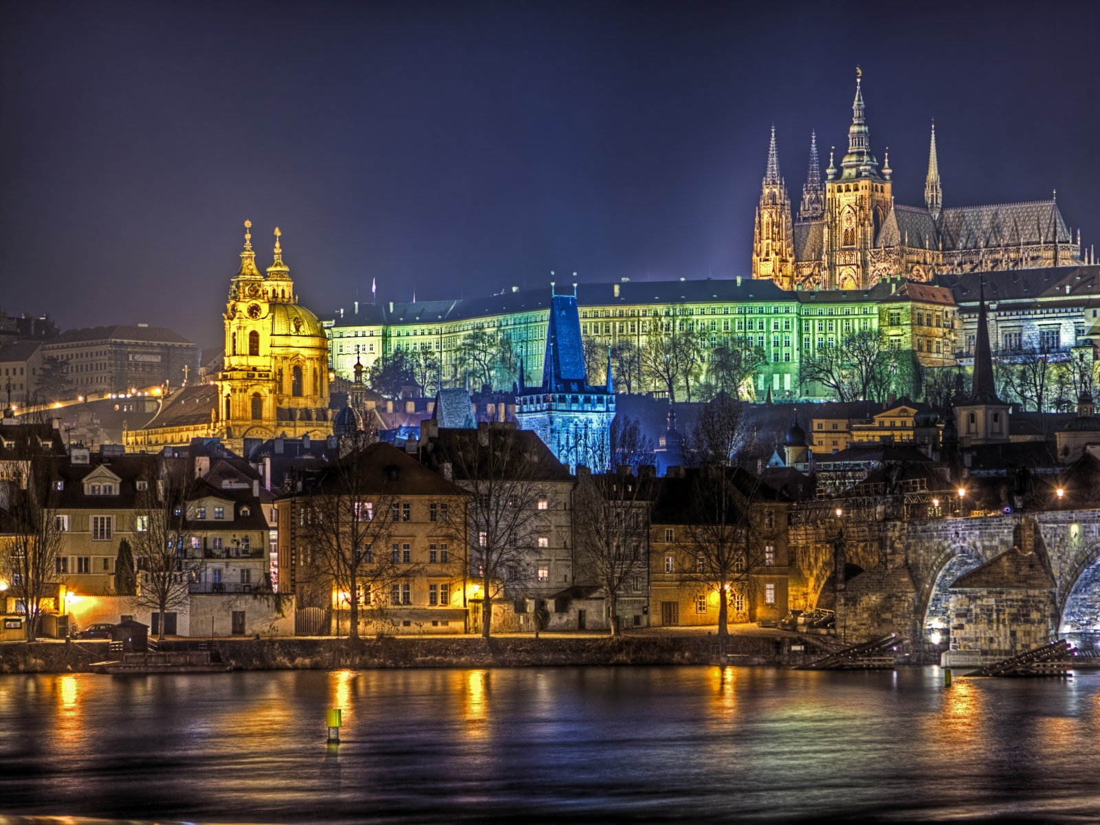 Wallpaper Castles Night Europe Prague
