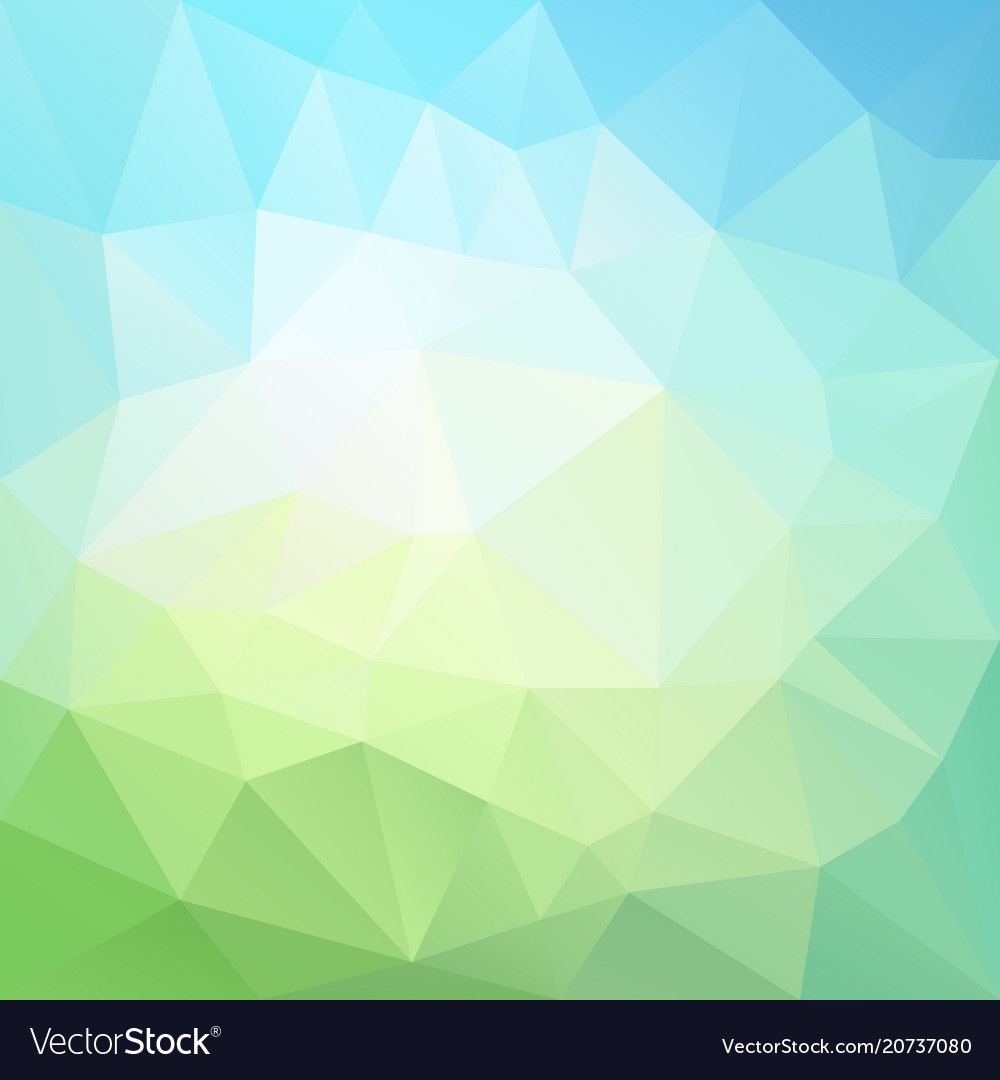 Abstract Polygonal Background Blue Sky Green Vector Image