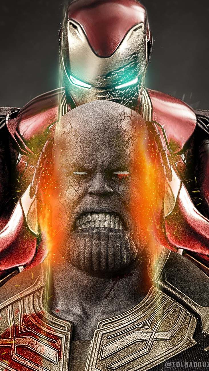 Thanos Vs Iron Man Avengers Endgame iPhone Wallpaper Marvel