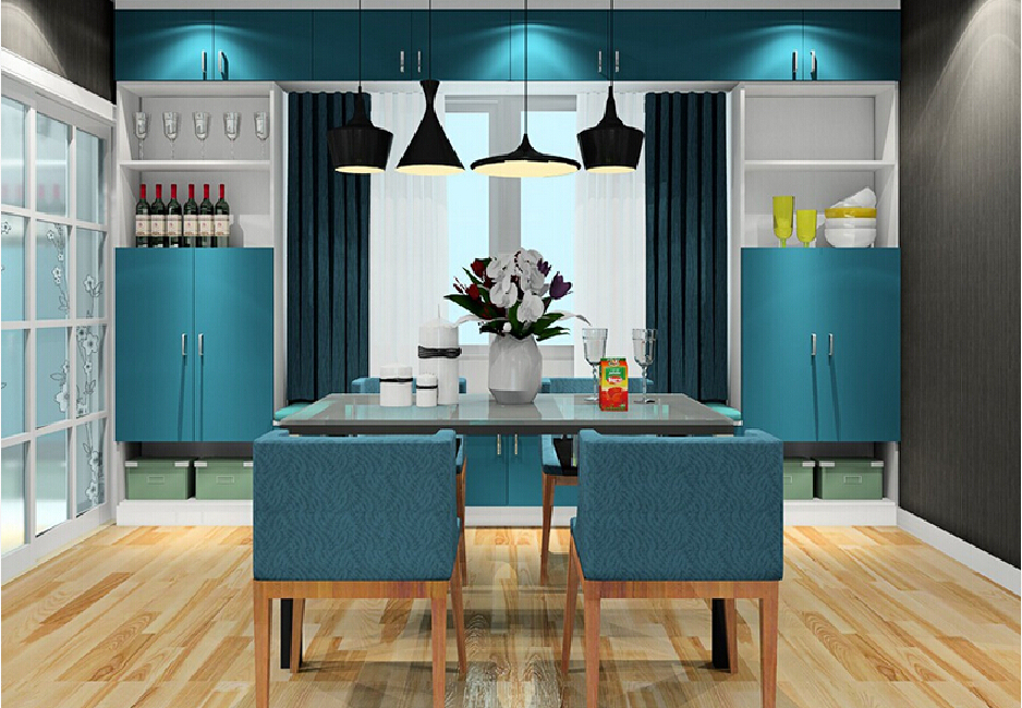 Free download 3D rendering of blue dining room [938x650] for your