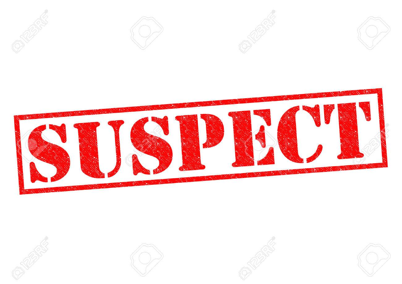 Suspect Red Rubber Stamp Over A White Background Stock Photo