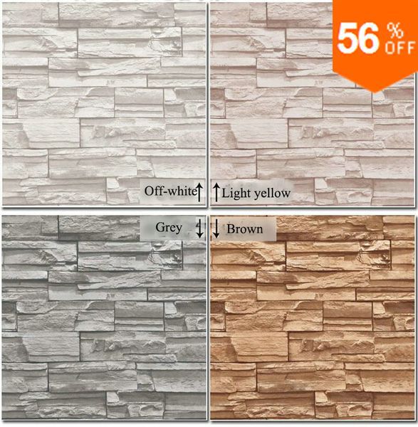 Modern 3d Three Dimensional Design Wallpaper Roll Stone Brick