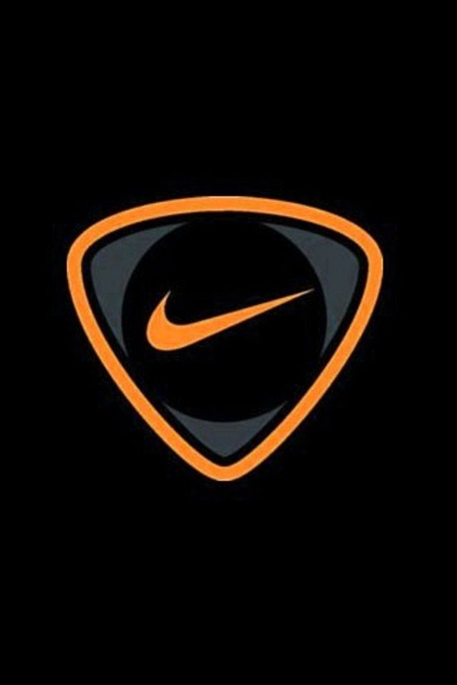 Orange Nike Brand Names In Wallpaper iPhone
