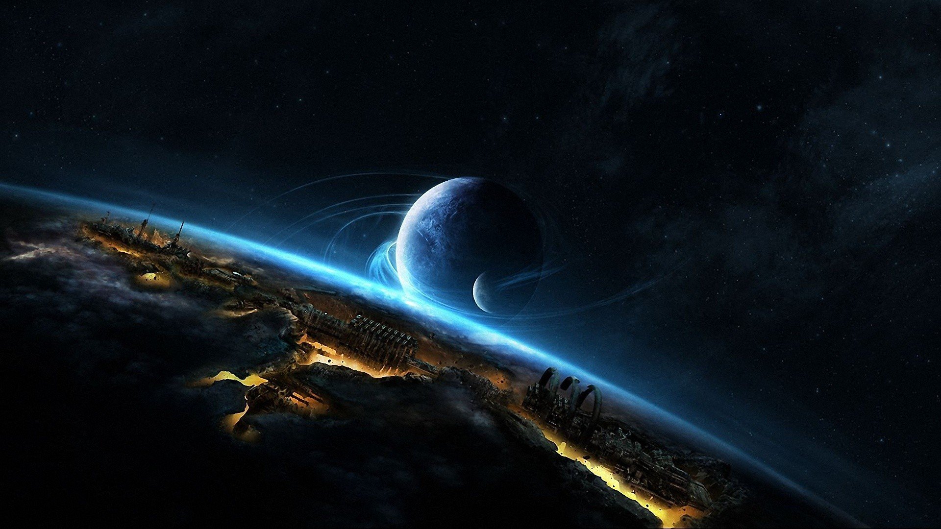 Outer Space Science Fiction Wallpaper