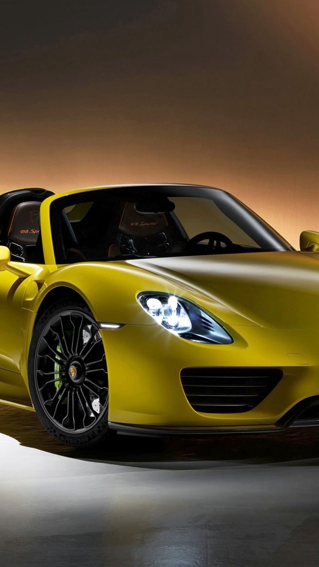 Porsche Spyder Yellow Wallpaper iPhone