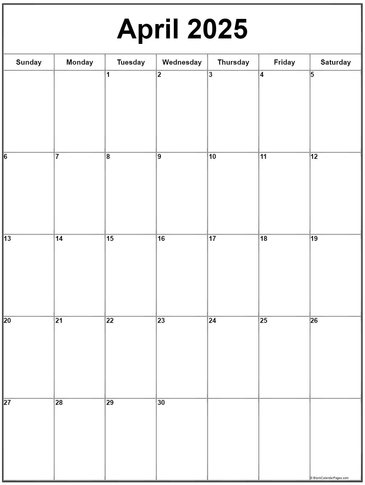 April Vertical Calendar Wallpaper