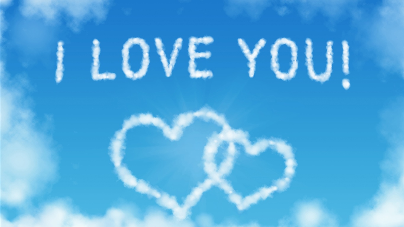 In The Blue Sky Wallpaper Description I Love You Heart Shaped