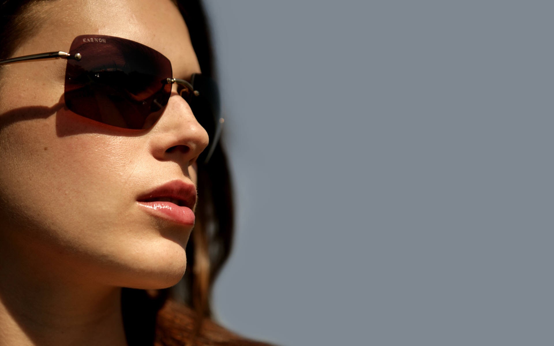 Lips Sunglasses Amanda Righetti Simple Background Faces Wallpaper