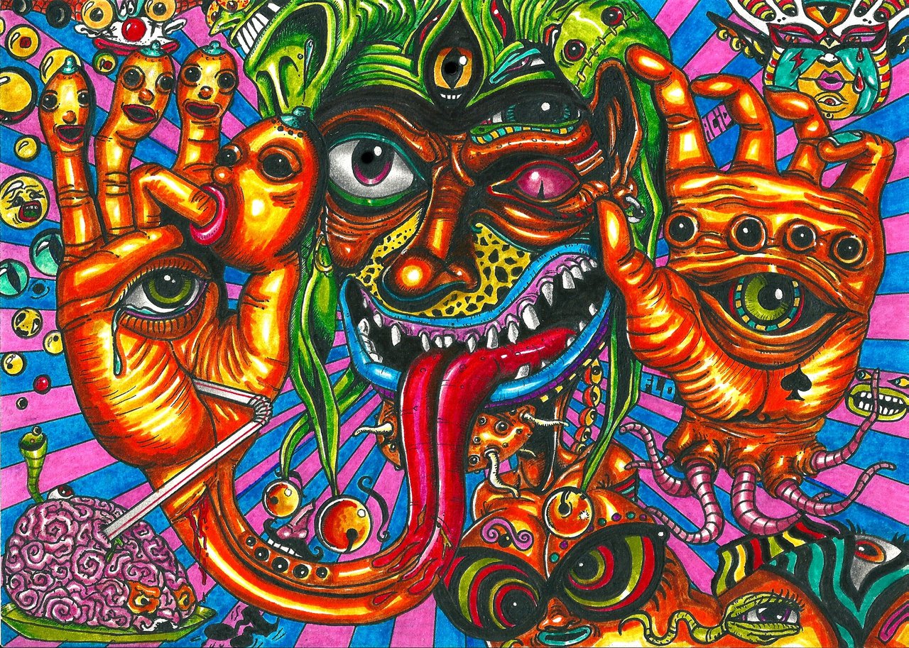 Joker By Acid Flo Traditional Art Drawings Psychedelic