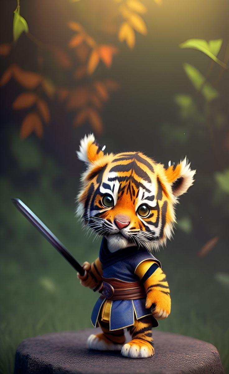 Cuteness Overload Samurai Style With A Tiny Tiger Cub