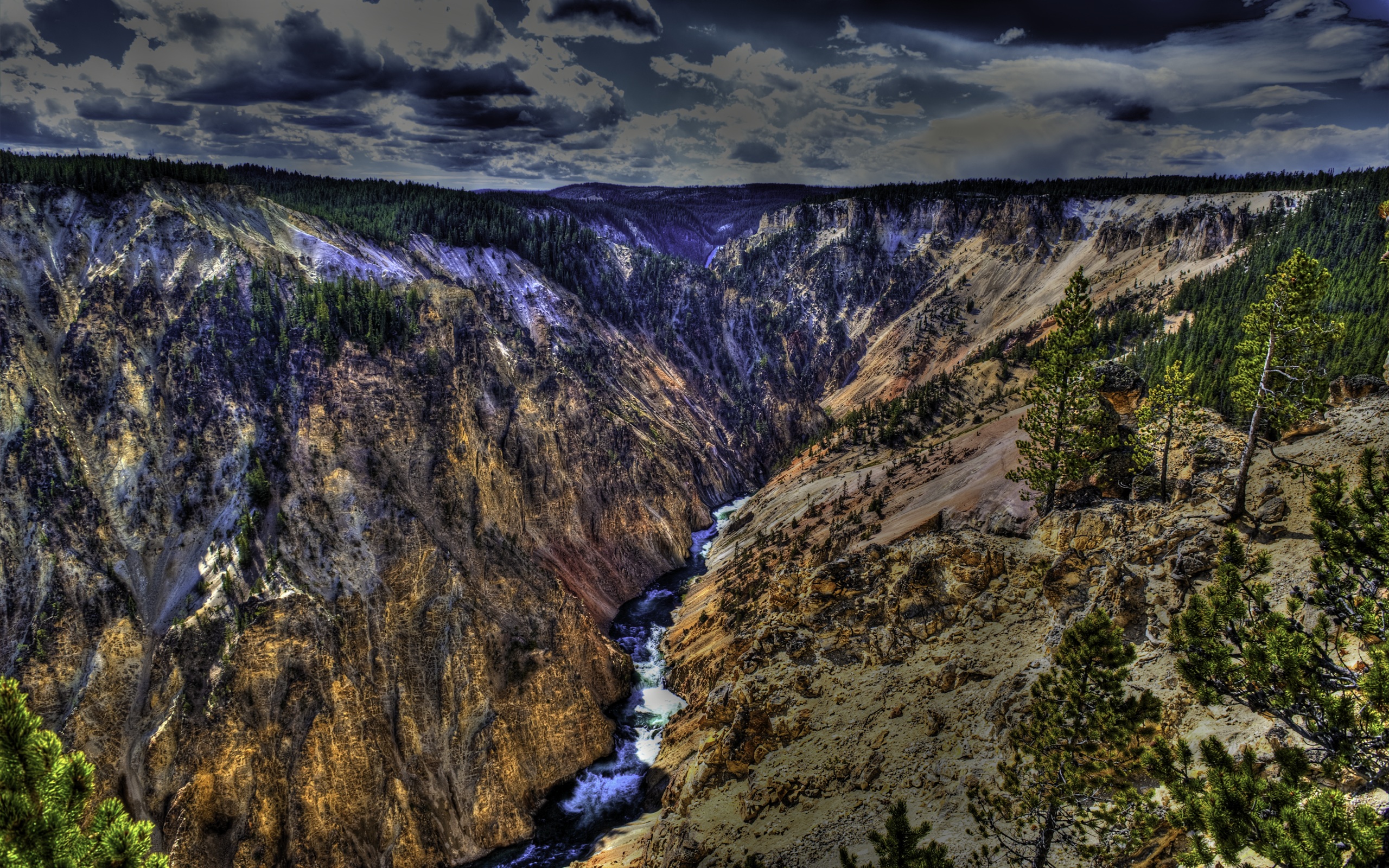 Canyon Of The Yellowstone Puter Wallpaper Desktop Background
