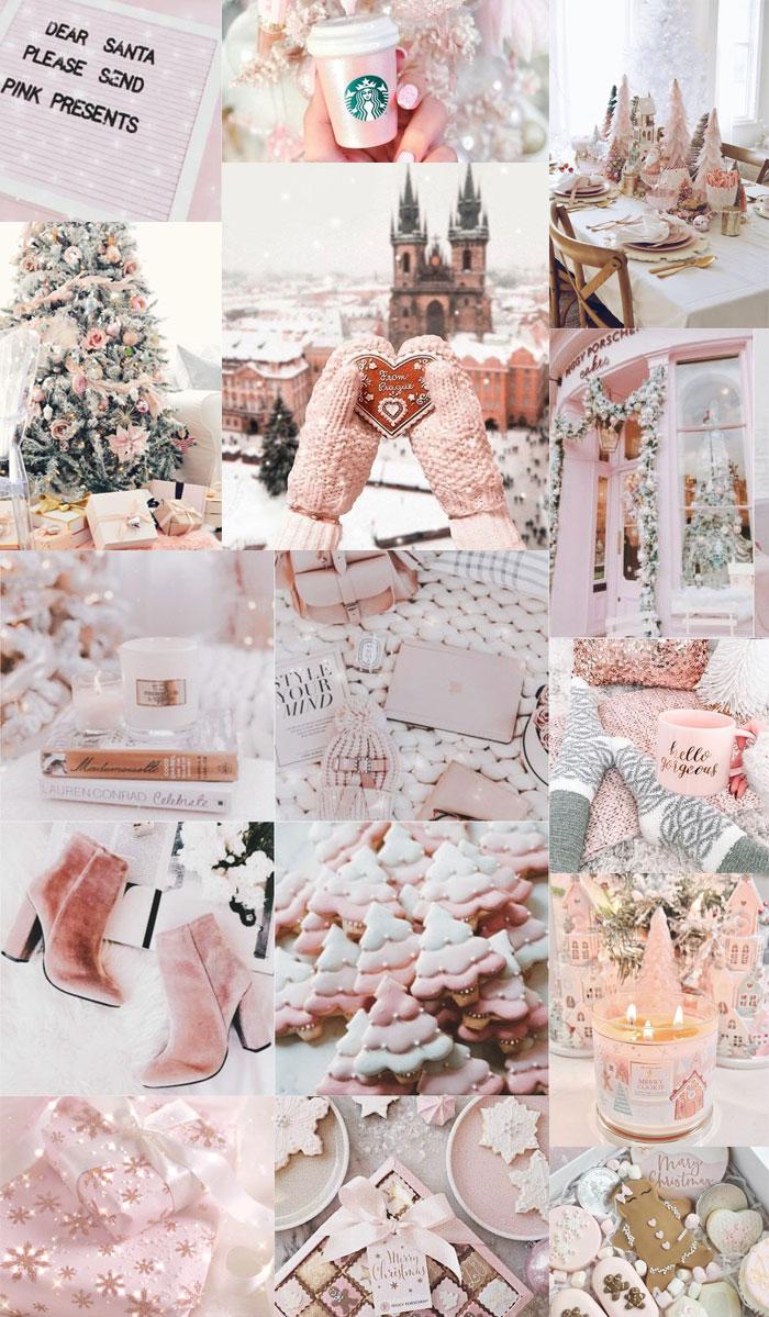  Christmas Collage Aesthetic Ideas Pink Christmas Aesthetic
