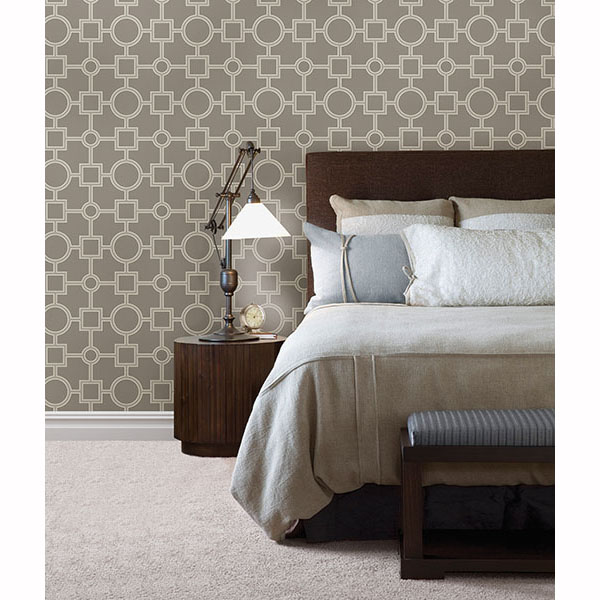 Taupe Geometric Matrix Symetrie Wallpaper By A Sreet Prints