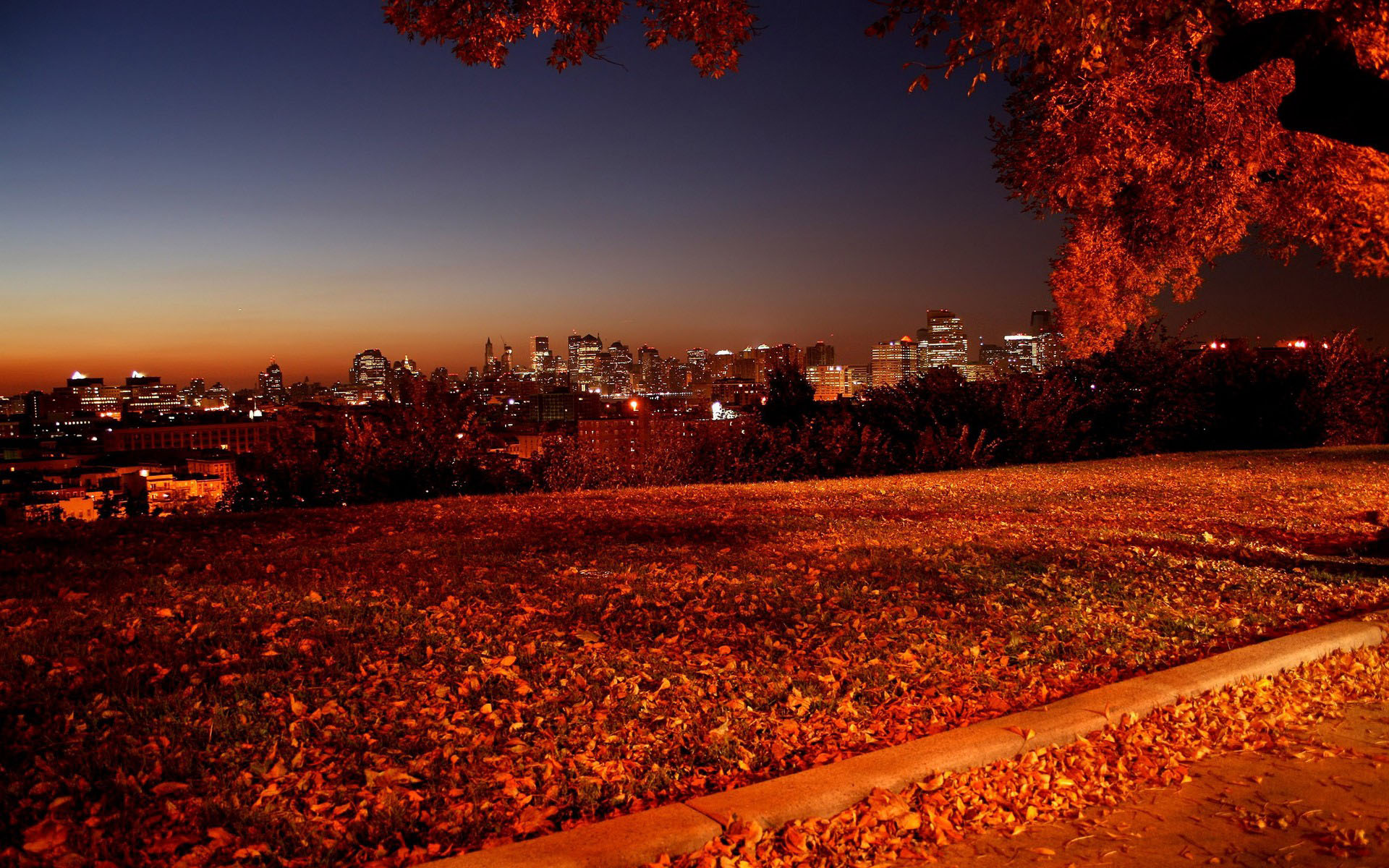 Wallpaper Autumn In The City Natural Mac Background