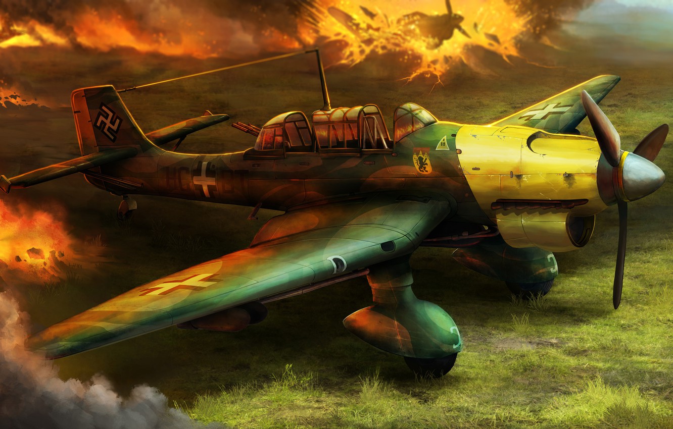 Wallpaper Figure The Plane War Explosion Art Explosions