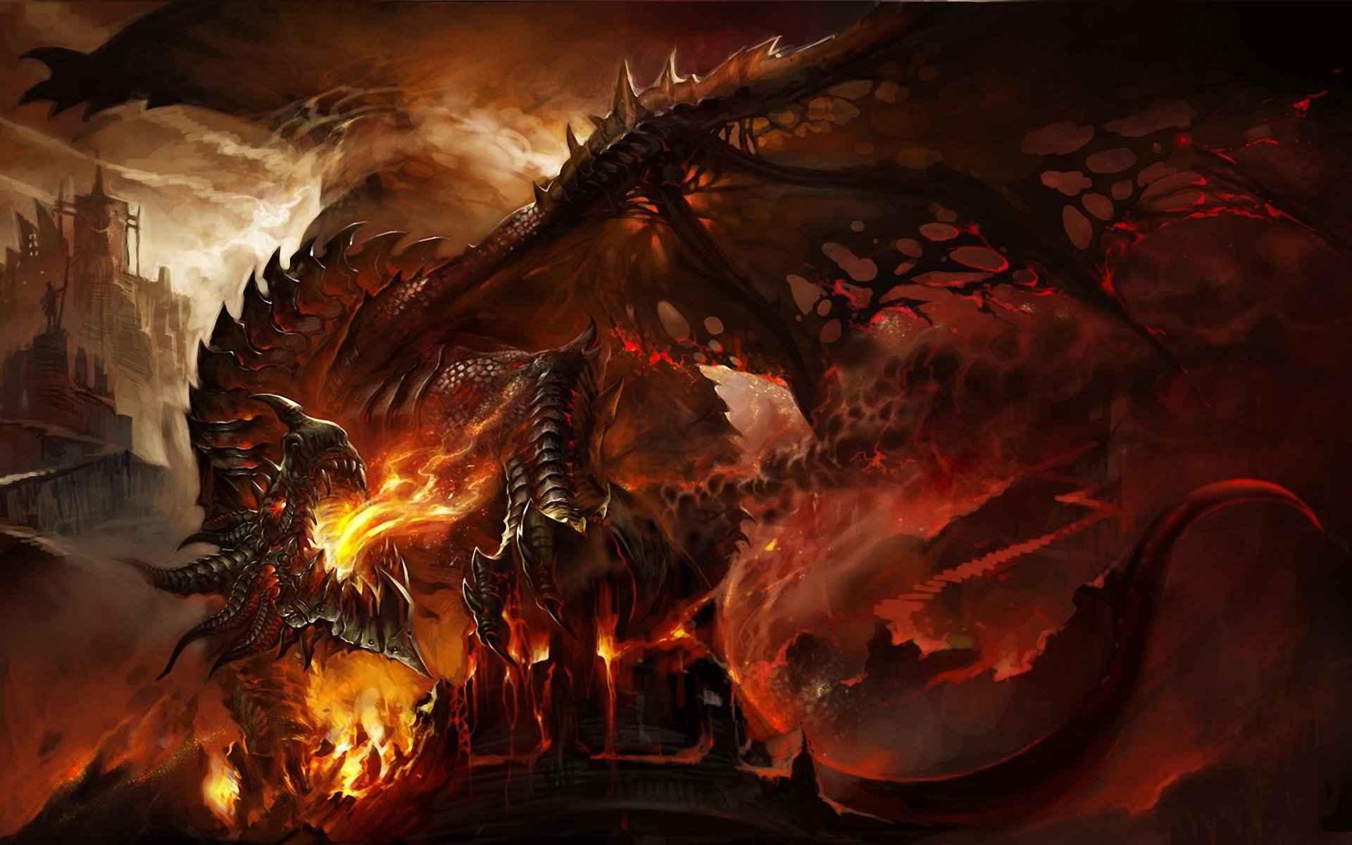 Dragon Fire Wings Fantasy Wallpaper Background
