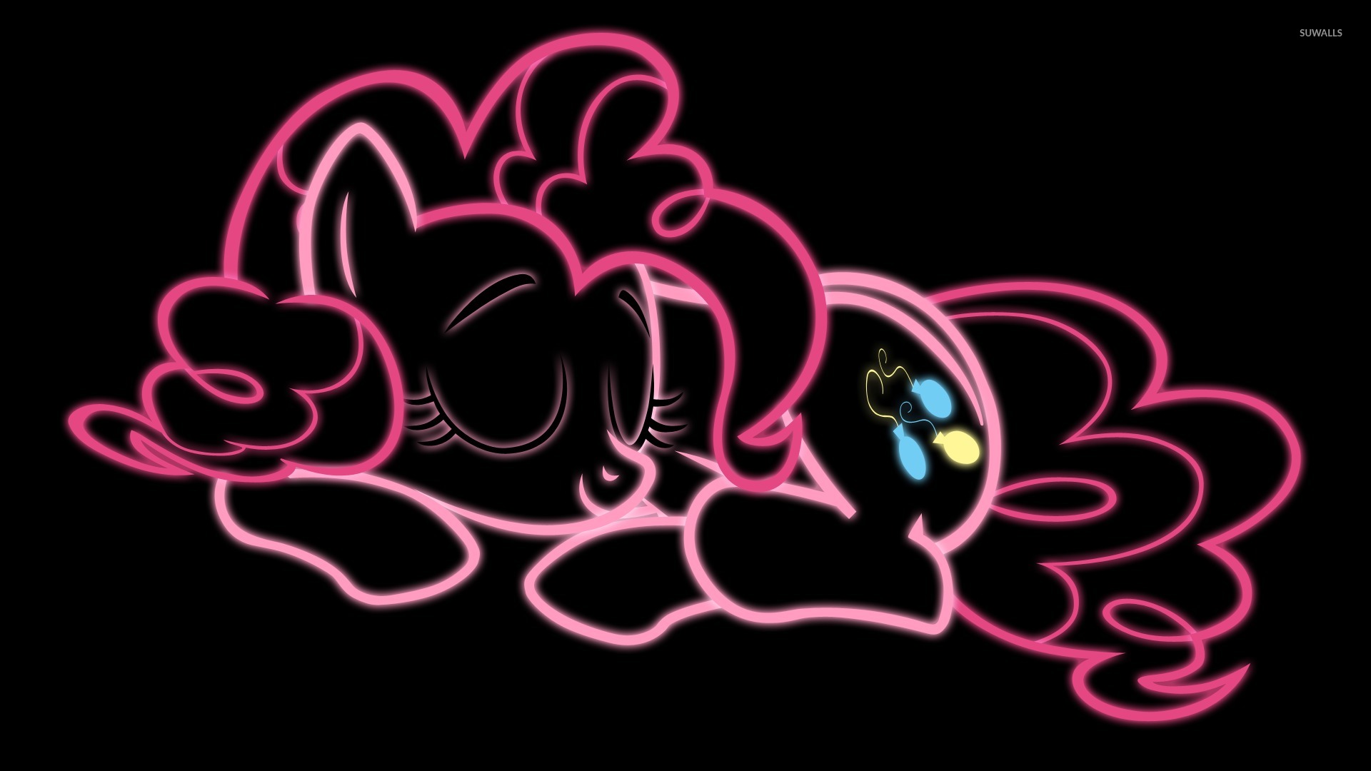 Neon Pinkie Pie Sleeping My Little Pony Wallpaper