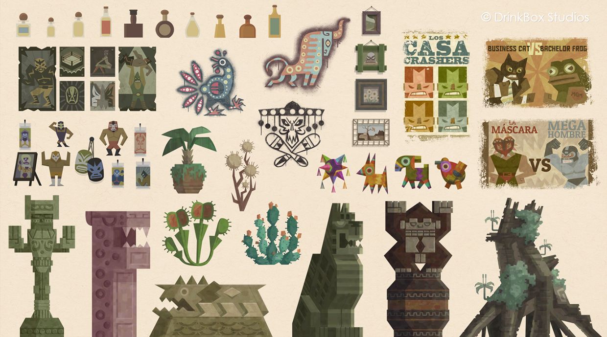 Guacamelee Bg Assets Props On Luchador Game