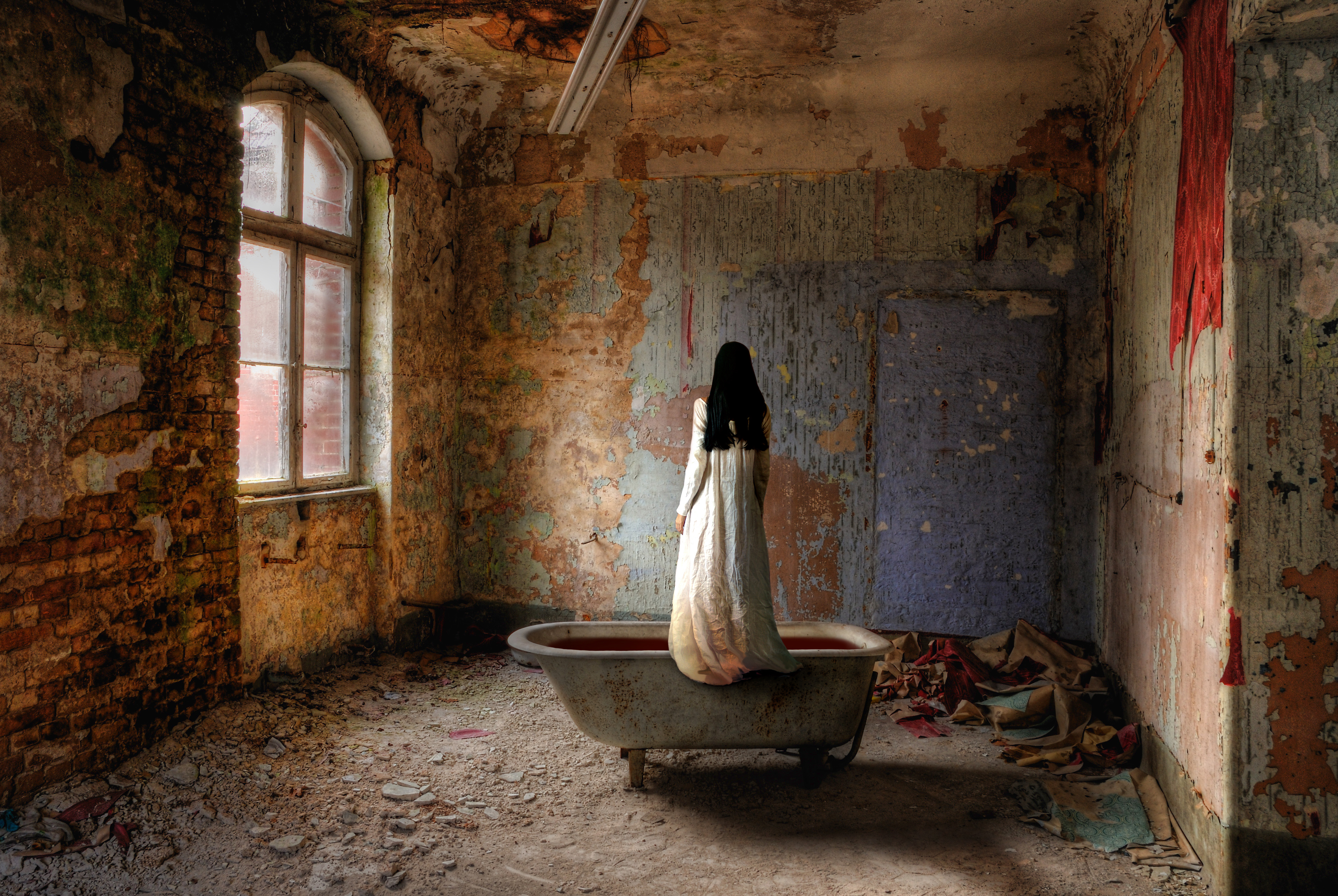 Bath The Girl In Blood A Desolation Abandoned Wallpaper