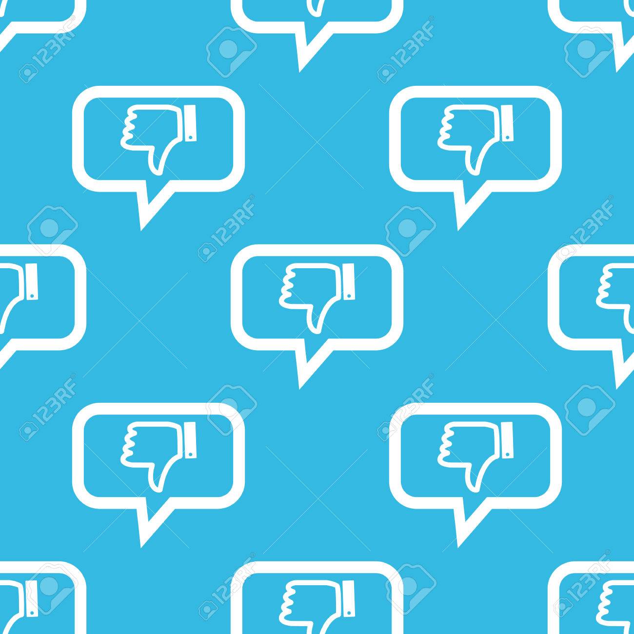 Image Of Dislike Symbol In Chat Bubble Repeated On Blue