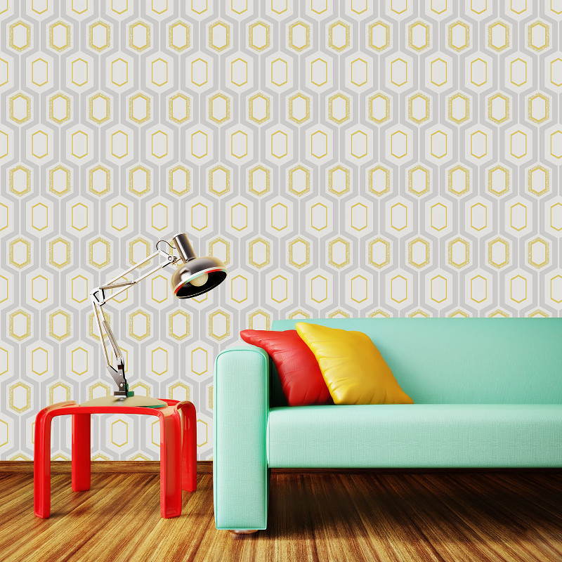 Coloroll Mortimer Glitter Wallpaper In Yellow M1025