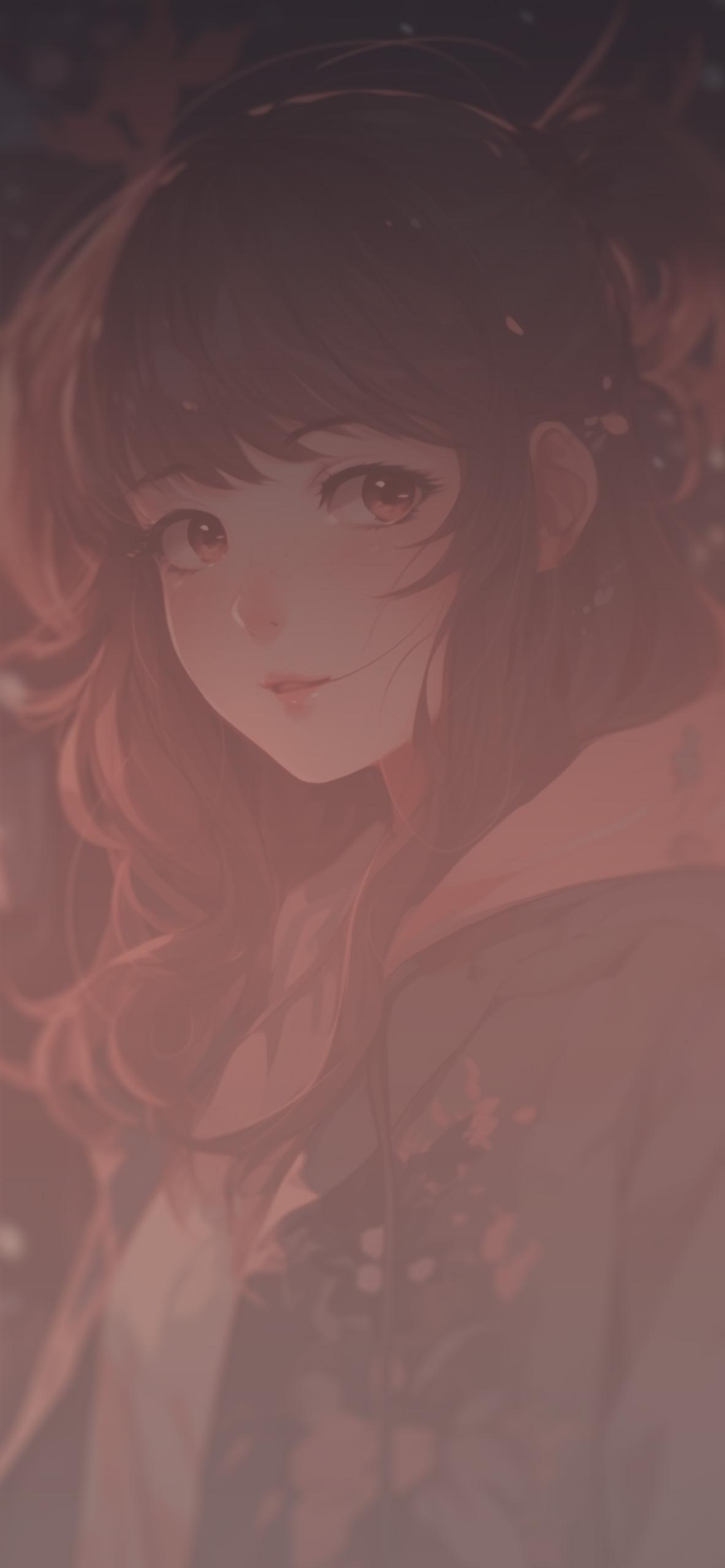 Pretty Anime Girl Art Wallpaper For iPhone