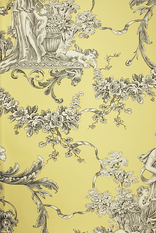 Biltmore Wallpaper An elegant toile wallpaper with urns and cherubs in