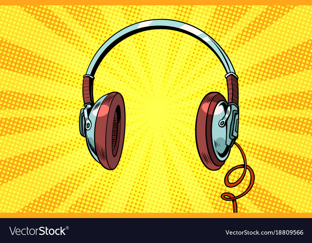 🔥 Free download Retro headphones on a yellow background Royalty Free
