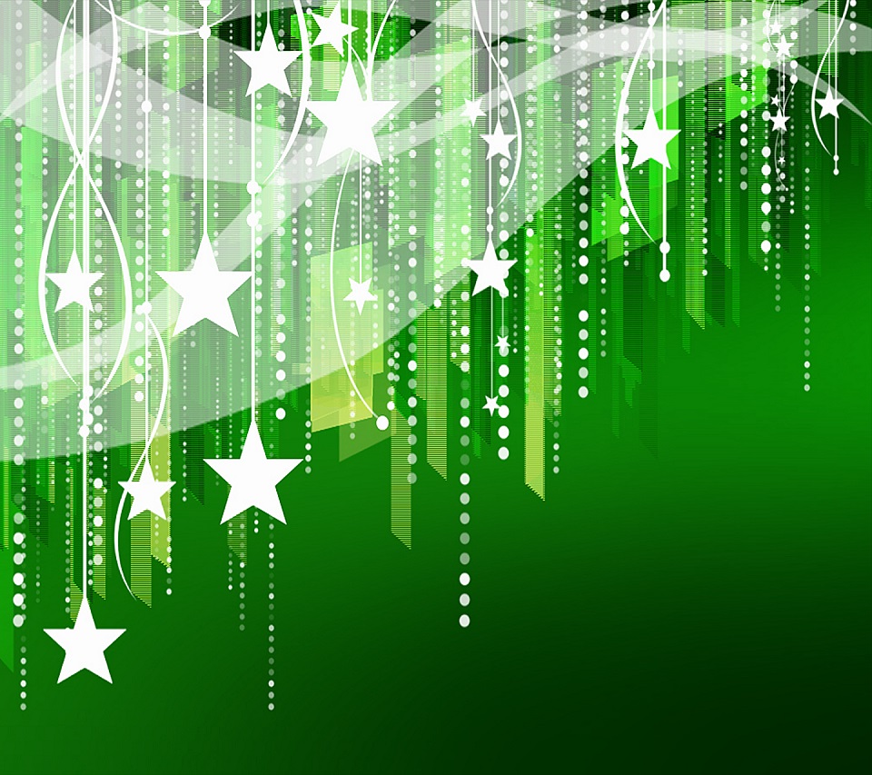 Green Christmas Stars Android HD Wallpaper