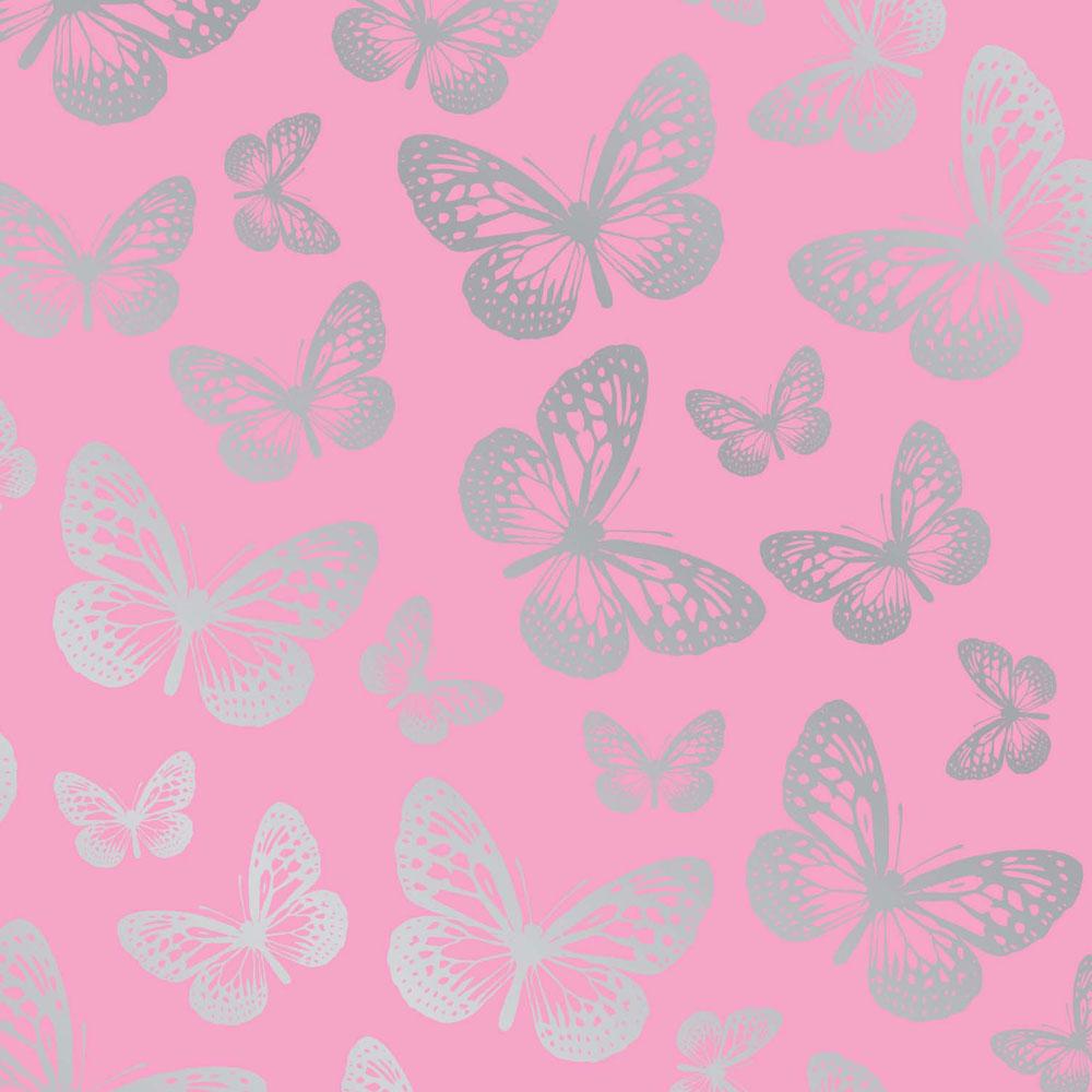 Details About Butterflies Wallpaper 10m New Room Decor Pink Butterfly