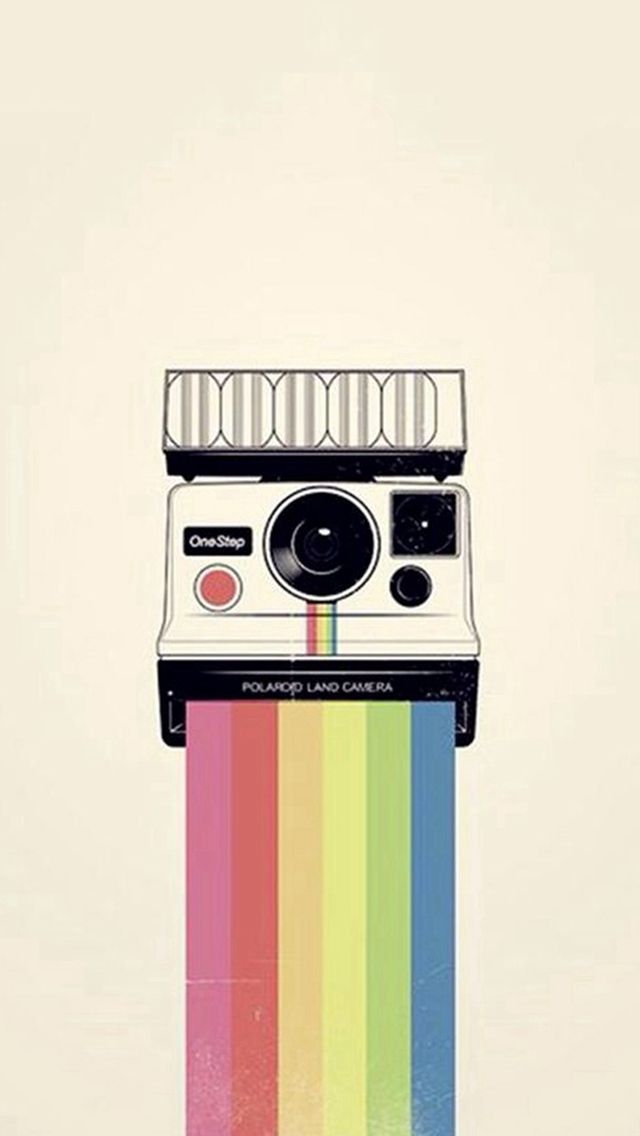 Polaroid Camera Colorful Rainbow Illustration iPhone 5s