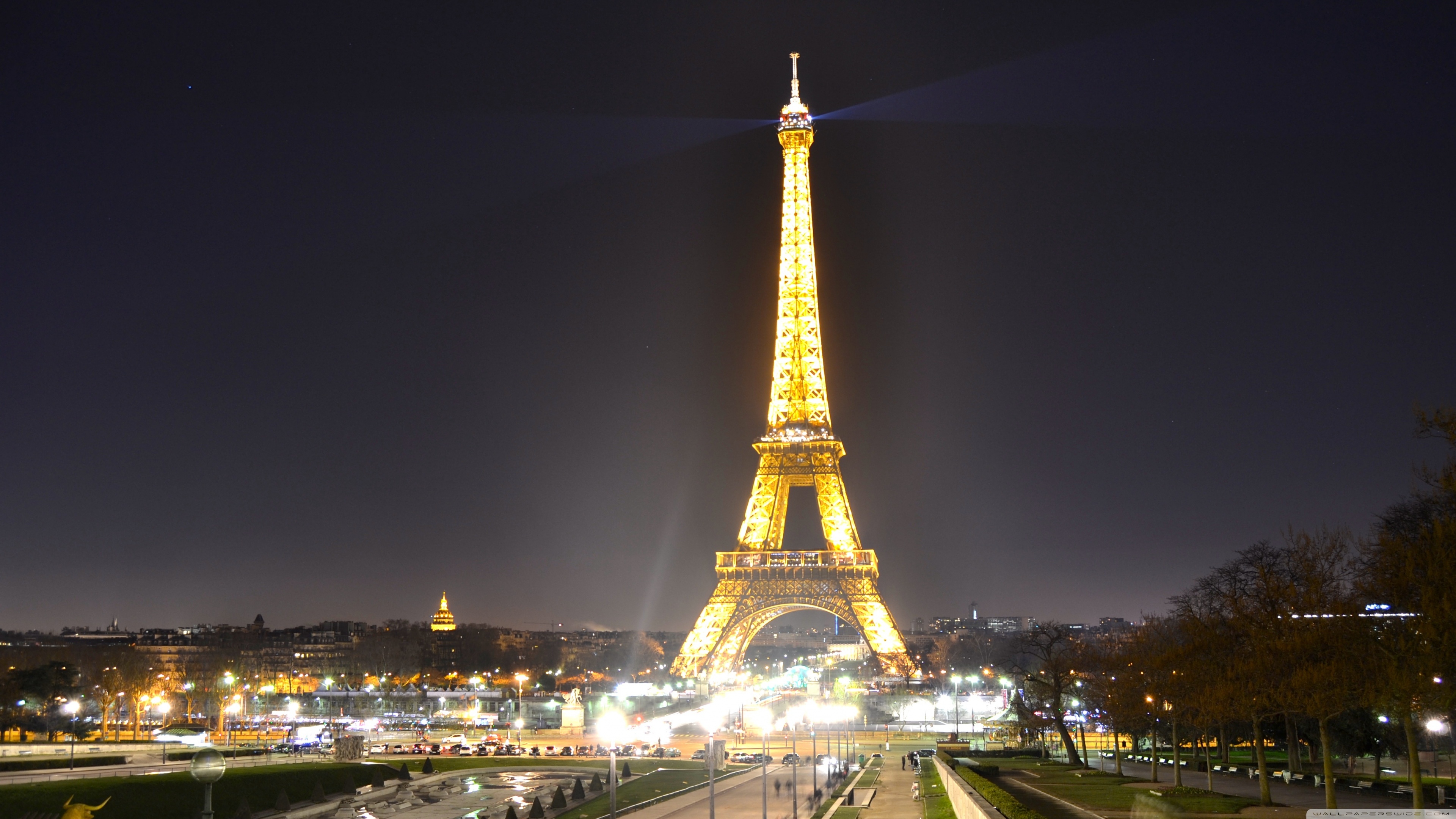Paris Eiffel Tower Night 4k HD Desktop Wallpaper For Ultra