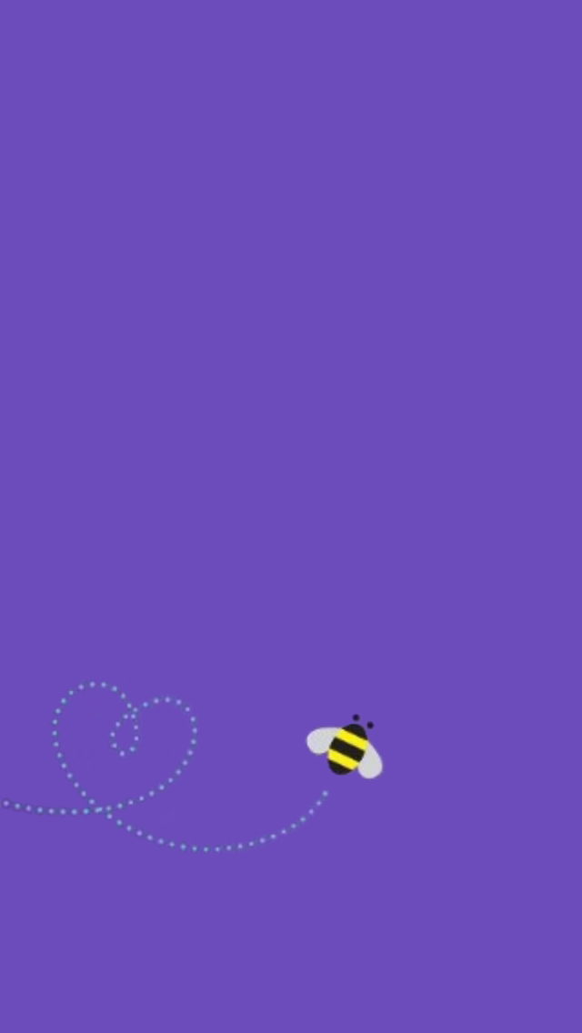 Purple Bee iPhone Wallpaper