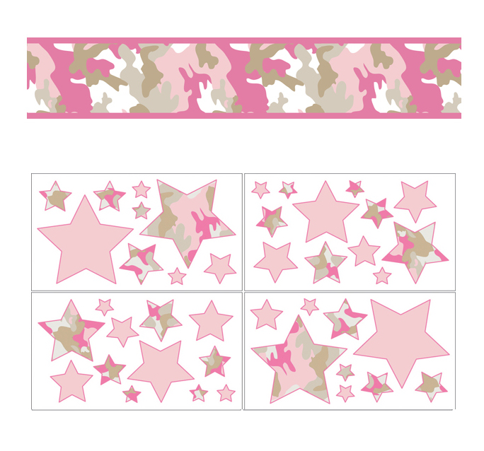 Pink Camo Crib Bedding   9pc Pink Army Camouflage Baby Girl Nursery