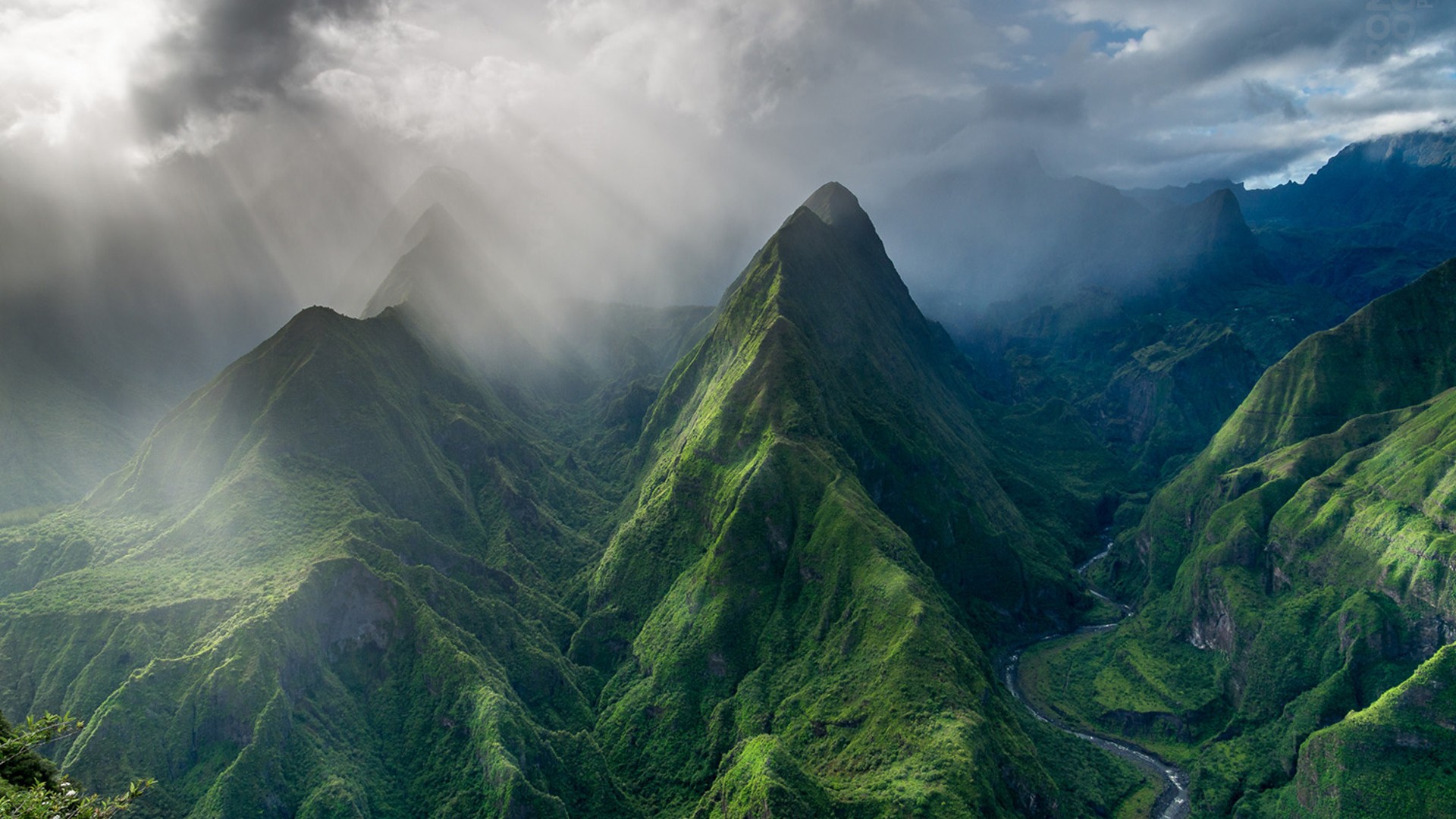 Download 1920x1080 reunion island mountains clouds photography
