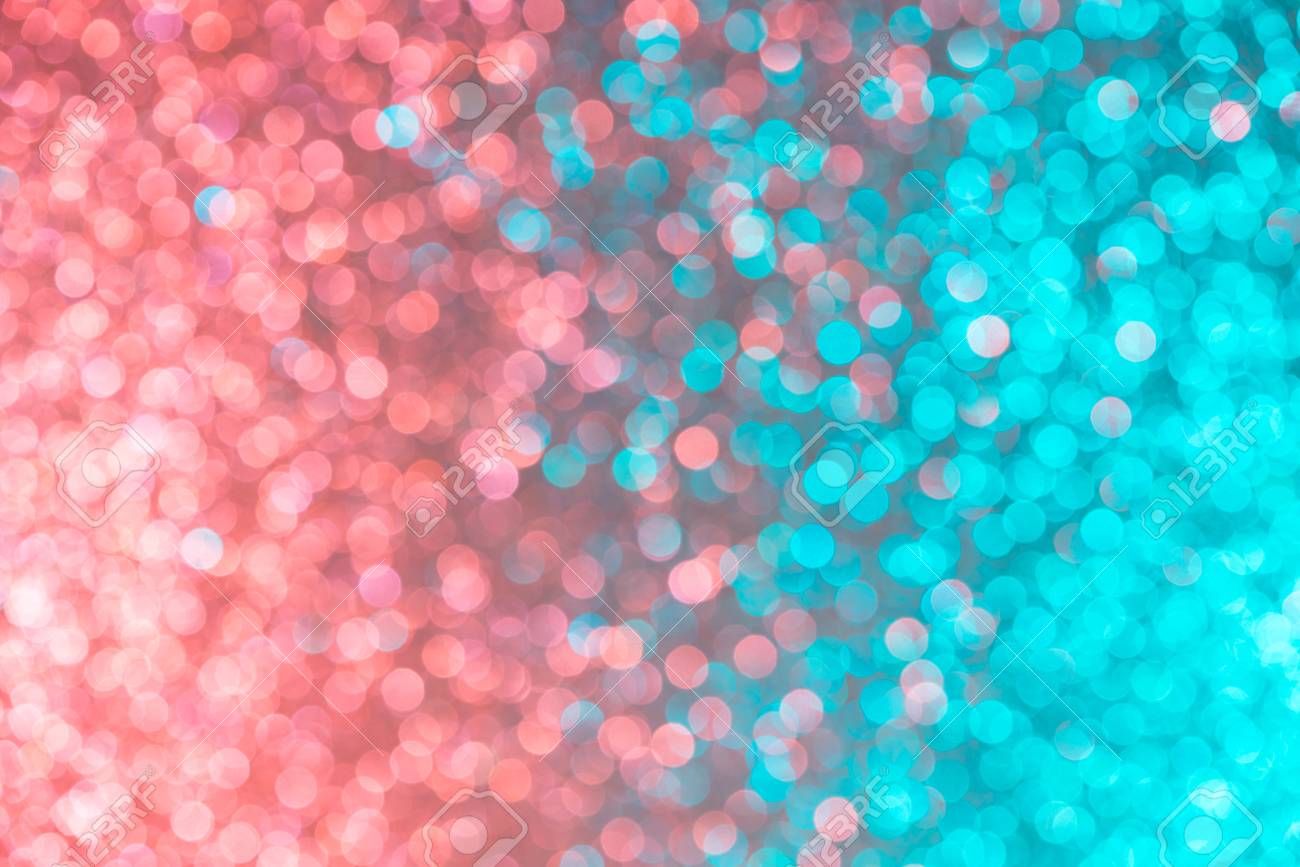 Soft Turquoise And Light Pink Bokeh Background Stock Photo
