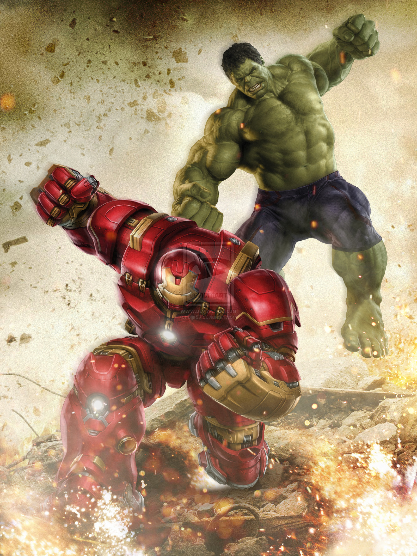 Hulk Vs Hulkbuster By Bijit69 Fan Art Wallpaper Movies Tv