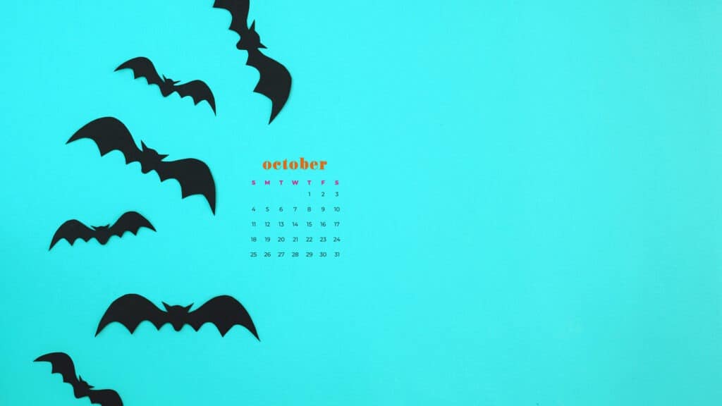 October Desktop Calendar Wallpaper Design Options