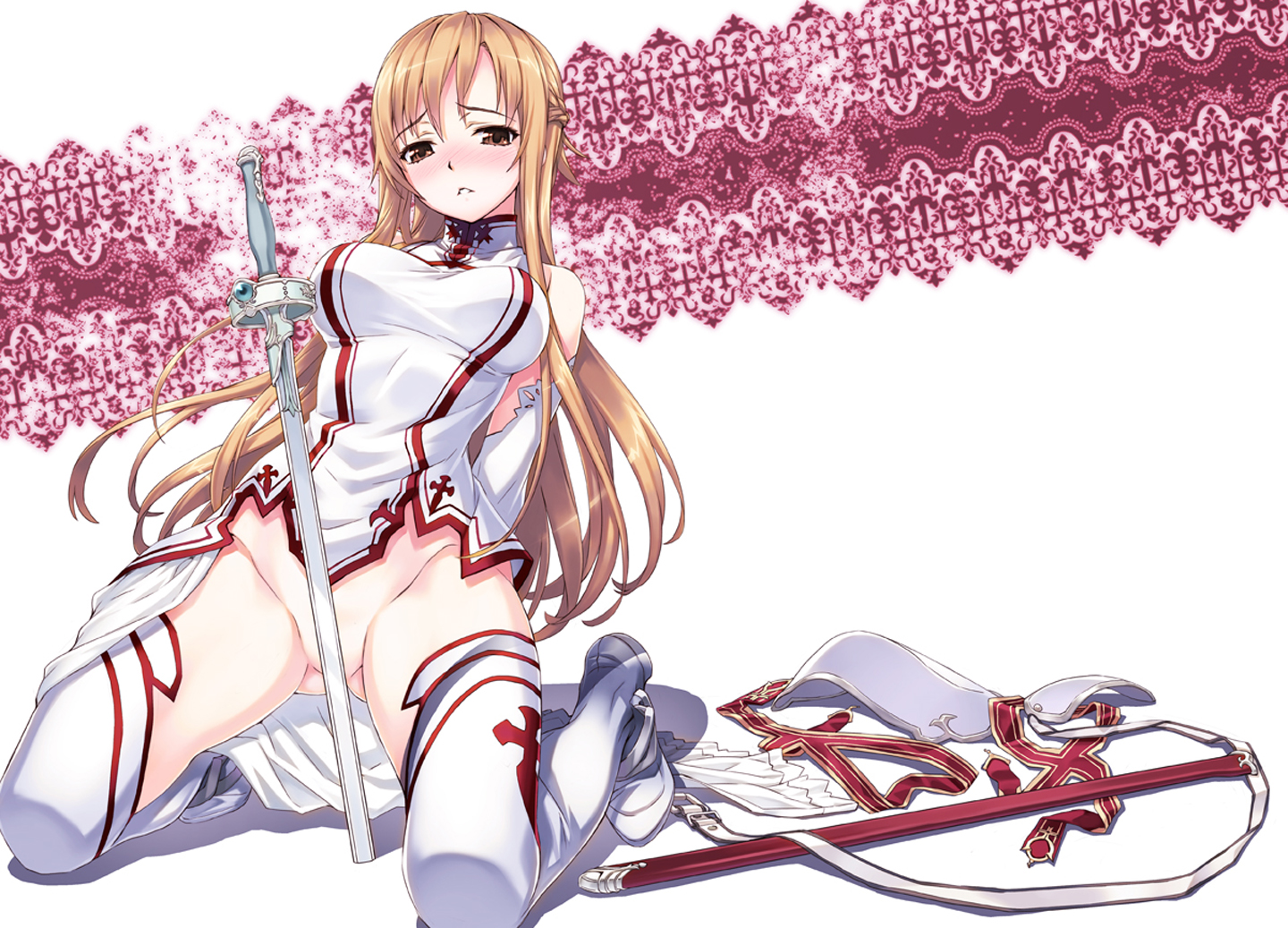 Asuna Sword Art Online Anime Girl Ecchi Armor HD Wallpaper