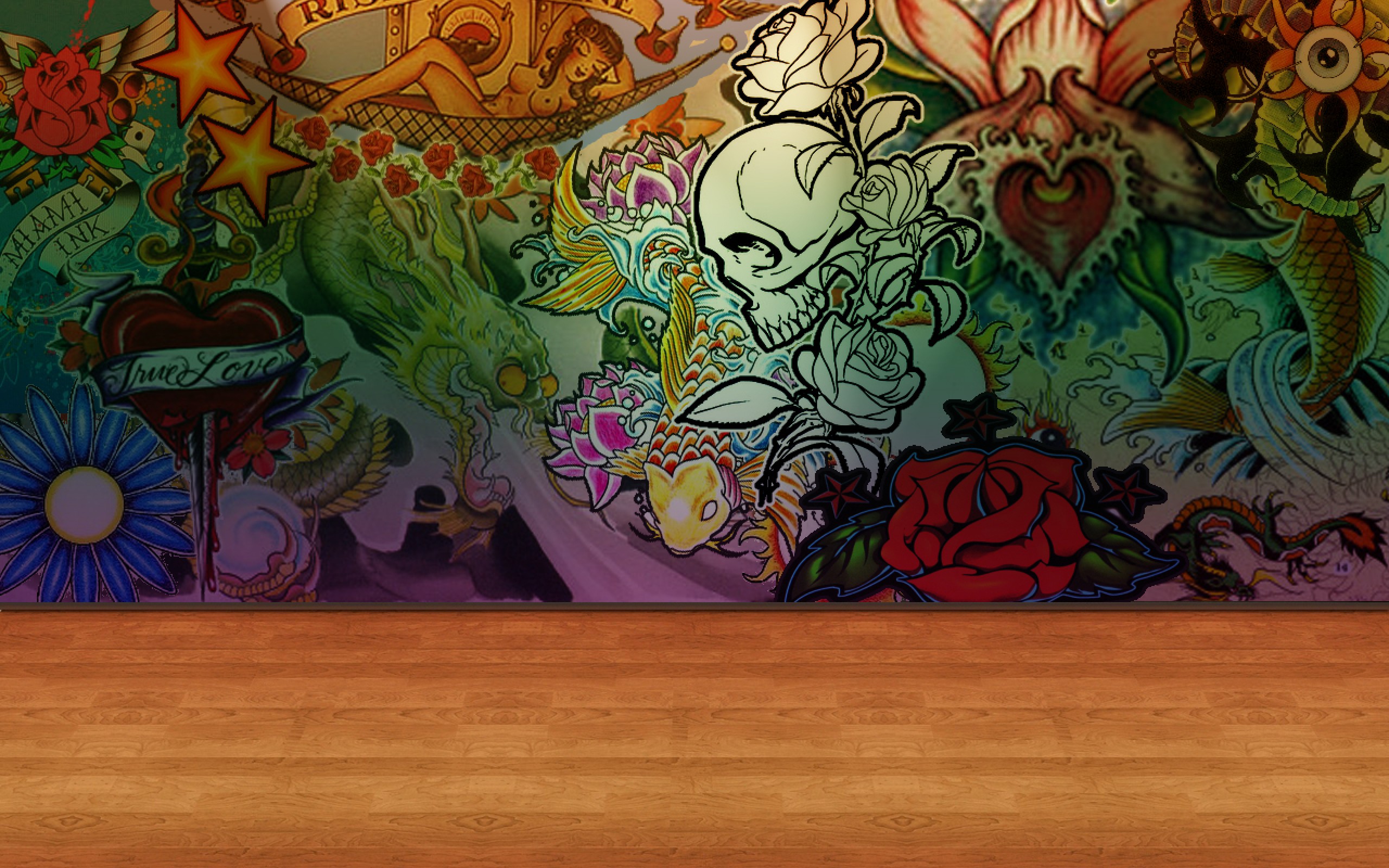Tattoo Wall Rose Wallpaper Art For Desktop Mobile