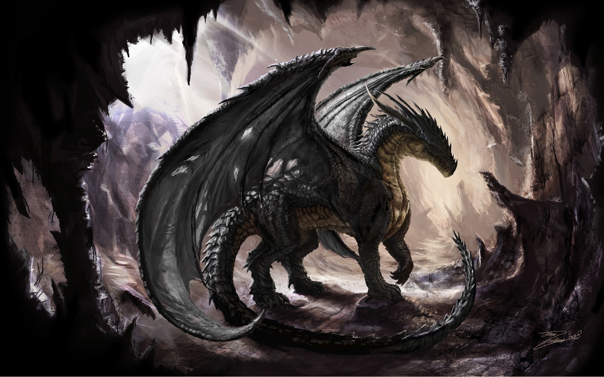 Black Dragon 3d art black dragon fantasy