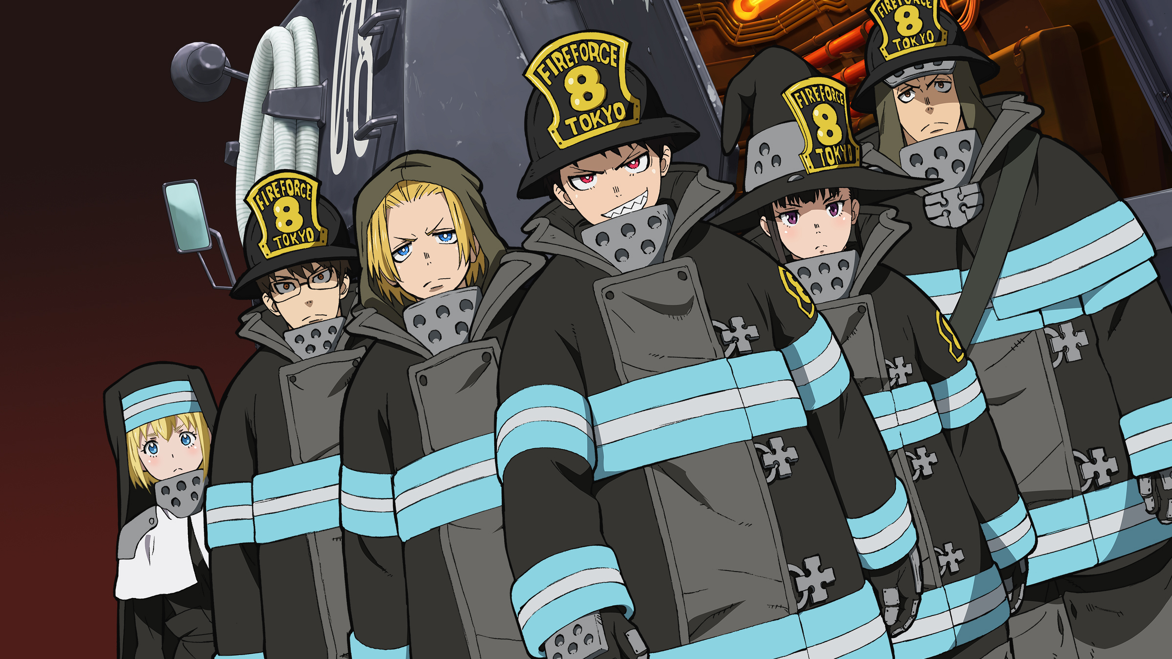 Fire Force Characters Special Company 4k Wallpaper