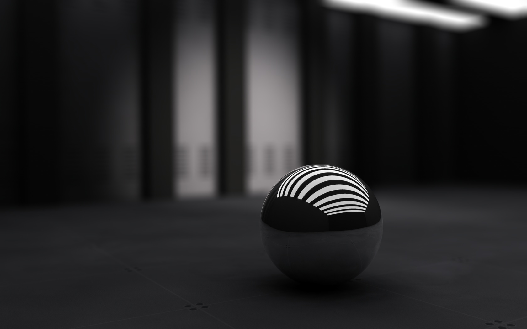 3d Marble Ball In Black And White