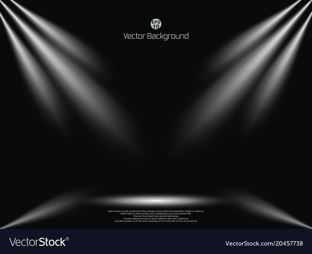 Dark Black Background With Lighting Spotlight Vector Image