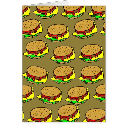 Burger Wallpaper Greeting Card