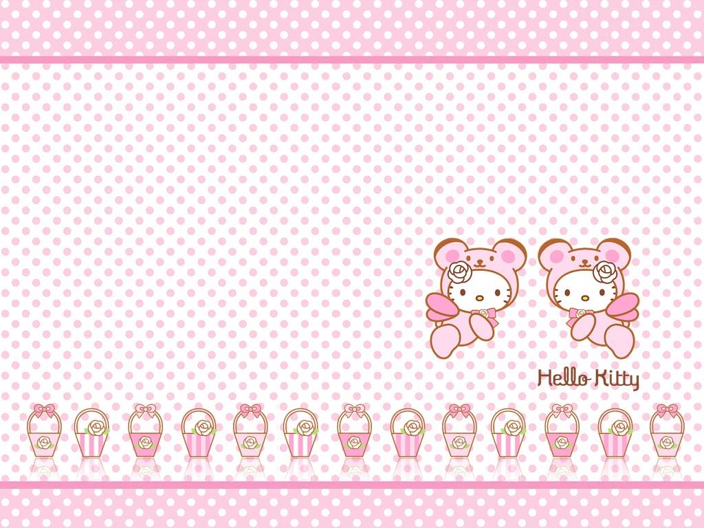 Hello Kitty Bow Cute Dress Pink Wallpaper