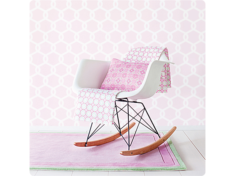 Trellis Large Pink Wallpaper Self Adhesive Made From Fabric