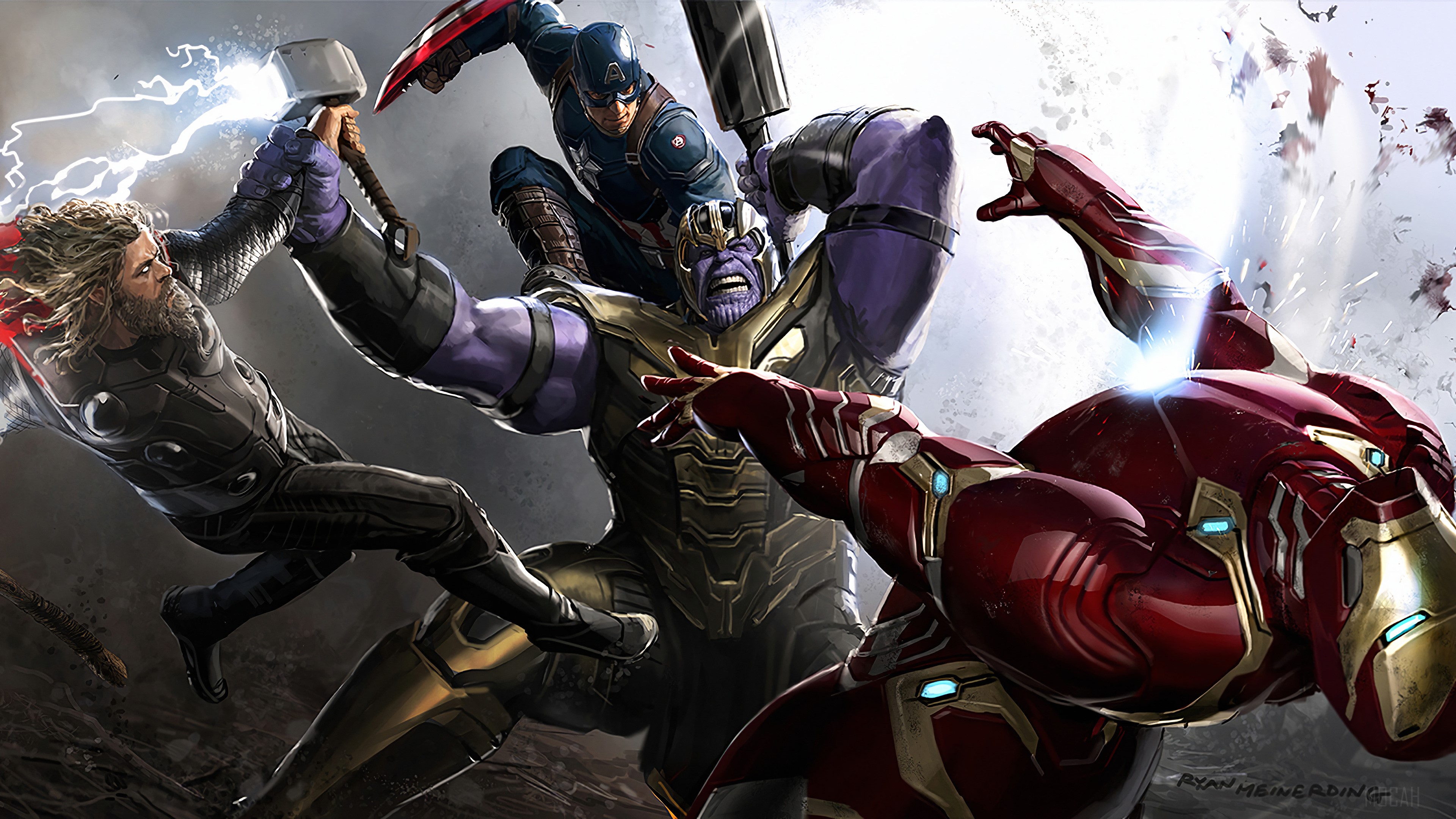 Thanos Avengers Thor Captain America Iron Man